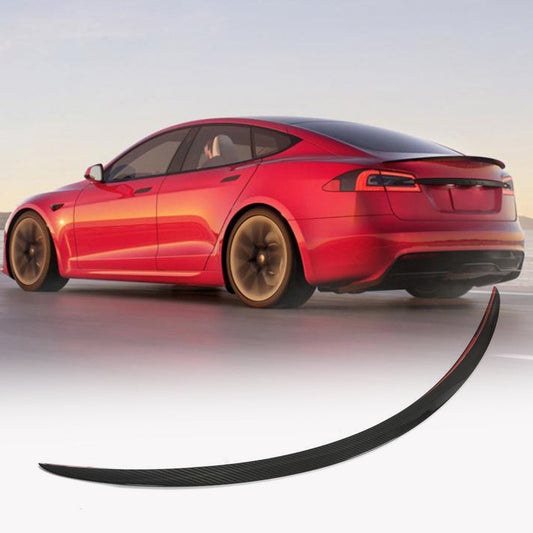 Rear Trunk Spoiler Dry Carbon Fiber V8 (2012-2022) for Tesla Model S - image 1