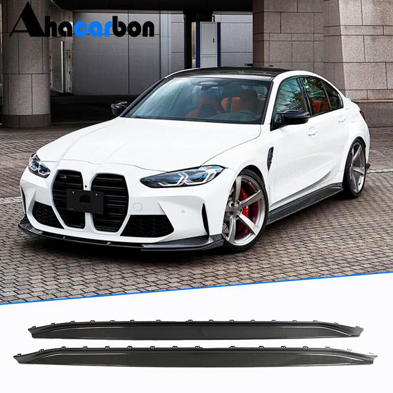 Side Skirt Extensions V5 (for G80, Carbon) for BMW 3 Series G20/G21 2018- - image 1
