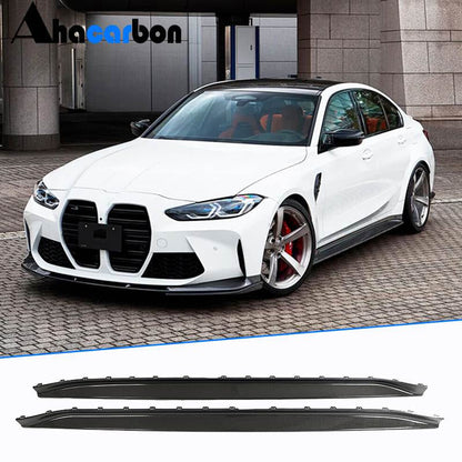 Side Skirt Extensions V5 (for G80, Carbon) for BMW 3 Series G20/G21 2018- - image 1
