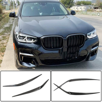 Headlight Eyebrows Lamp Eyelids Carbon Fiber V1 for BMW X3 G01 2018- - image 1
