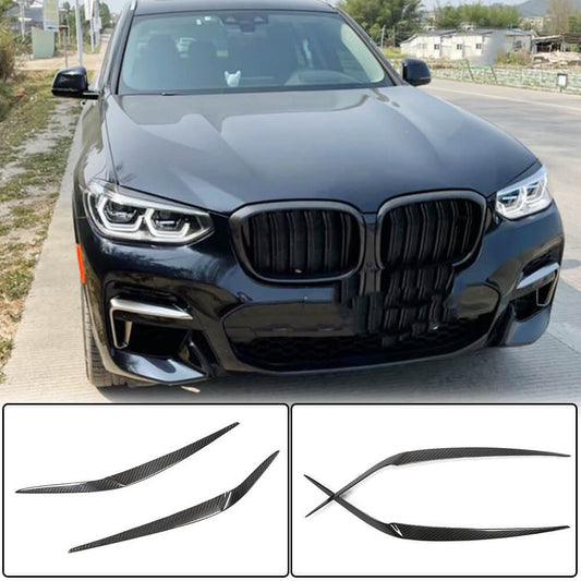 Headlight Eyebrows Lamp Eyelids Carbon Fiber V1 for BMW X3 G01 2018- - image 1