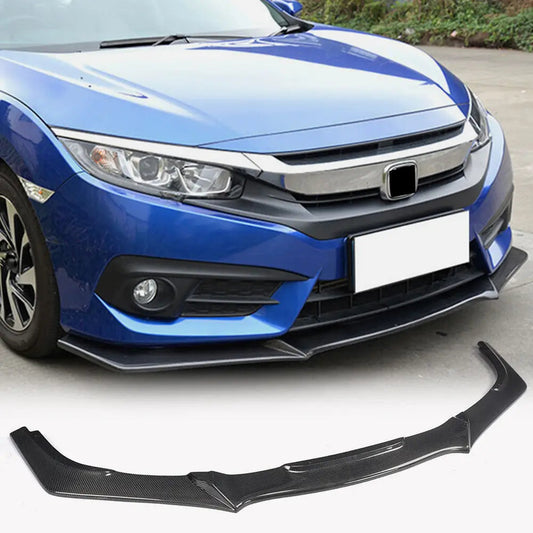 Cover on the front bumper Lip (Carbon) for Honda Civic Sedan X 2016-2021 - image 1