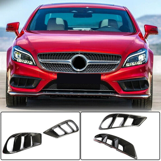 Covers on the front bumper (for AMG-Line SD 2015-2018, Carbon) for Mercedes CLS C218 2011-2018 - image 1