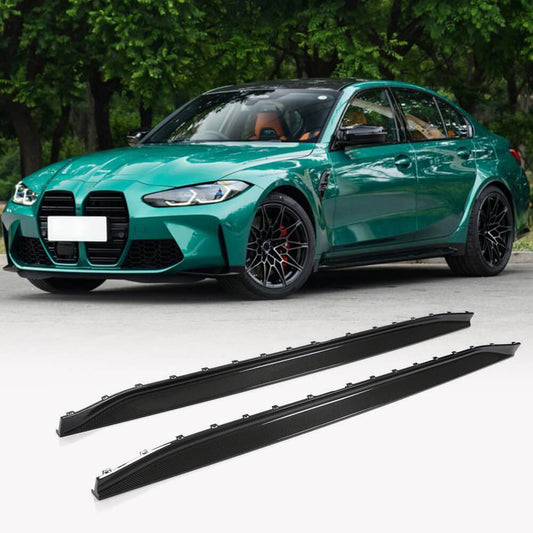 Side Skirt Extensions V1 (for G80, Carbon) for BMW 3 Series G20/21 2018- - image 1