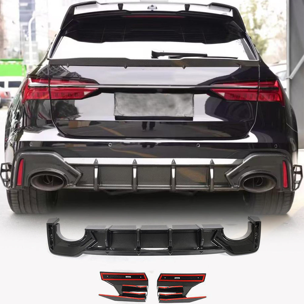 Rear Bumper Diffuser (for RS6, Carbon) for Audi A6 C8 2018- - image 1