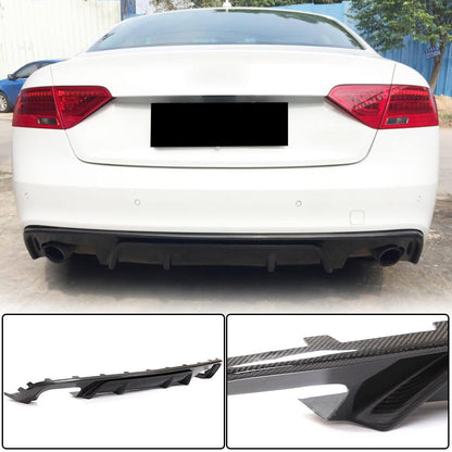 Rear Bumper Diffuser V2 (for S-Line 2012-2015, Carbon) for Audi A5 2007-2015 - image 1