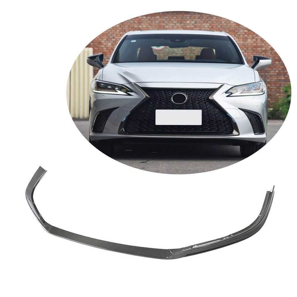 Front Bumper Lip Spoiler (for Base/F-Sport 2018-2020, Carbon) for Lexus ES 2018- - image 1