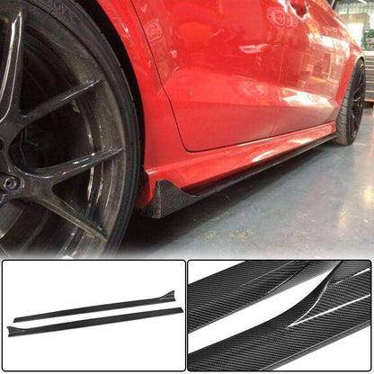 Side Skirts V2 (for S-Line Sedan, Carbon) for Audi A3 2012-2020 - image 1
