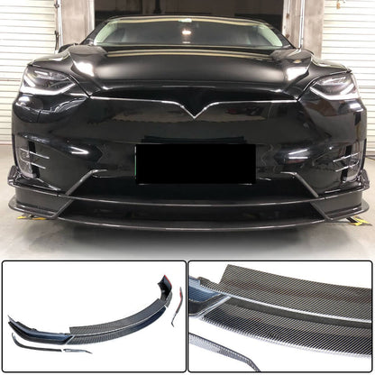 Front Bumper Lip Carbon V2 (2016-2020) for Tesla Model X 2015- - image 1