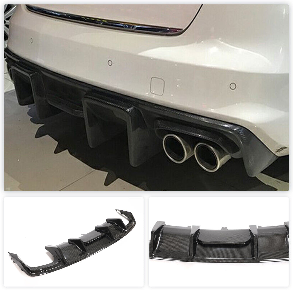 Rear Bumper Diffuser (for S4 2013-2015, Carbon) for Audi A4 B8 2007-2015 - image 1