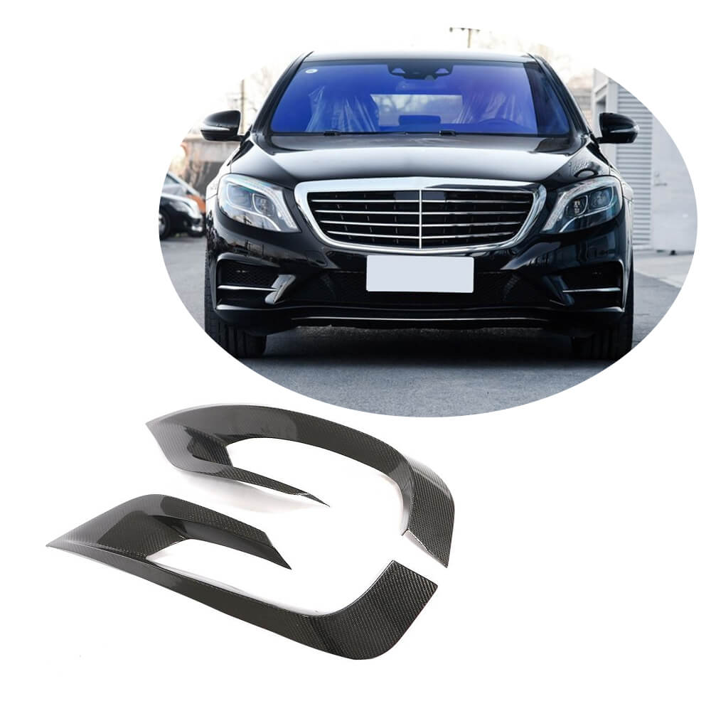 Covers on the front bumper (for AMG-Line 2014-2017, Carbon) for Mercedes S-class W222 - image 1
