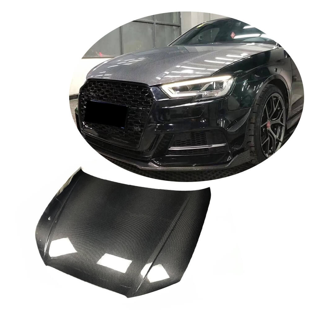 Hood V2 (for Sedan 2012-2016, Carbon) for Audi A3 2012-2020 - image 1