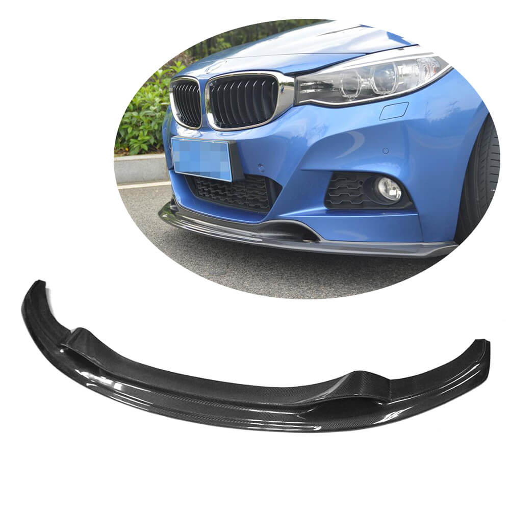 Front Bumper Lip V-Style (for F34 M-Sport, Carbon) for BMW 3 Series F-30/31/34 2012-2019 - image 1