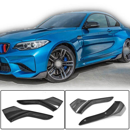Front Bumper Flap Extensions (for F87 M2/M2C, Carbon) for BMW 2 Series F22/F23 2014-2021 - image 1