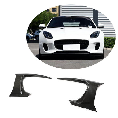 Carbon Front Bumper Covers (for Base 2017-2019) for Jaguar F-Type 2013-2024 - image 1