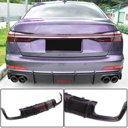 Rear Bumper Diffuser (for Base SD 2018-2023, Carbon) for Audi A6 C8 2018- - image 1