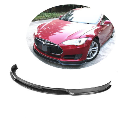Front Bumper Lip V2 (2012-2016, Carbon) for Tesla Model S 2012– - image 1