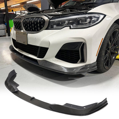 Front Bumper Lip Carbon Fiber V2 (2019-2022 M-Sport) for BMW 3 series G20/21 2018- - image 1
