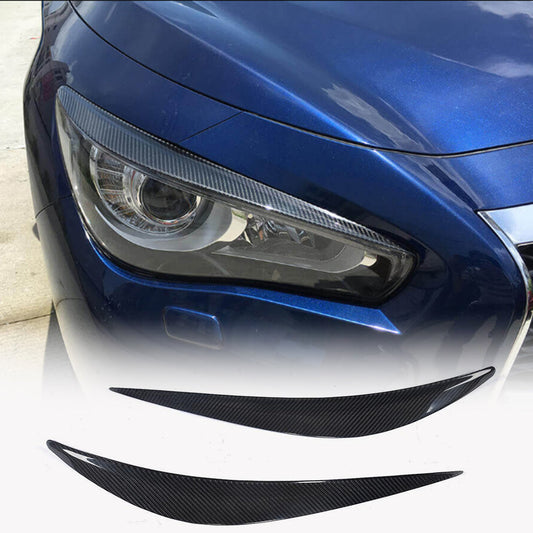 Eyelashes on headlights (for Q50 2014-2017, Carbon) for Infiniti Q50/Q60 2013-2024 - image 1