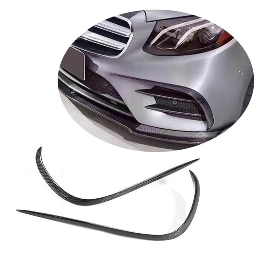Covers on the front bumper V2 (for E43 AMG 2016-2019, Carbon) for Mercedes E-class W213 2016-2023 - image 1