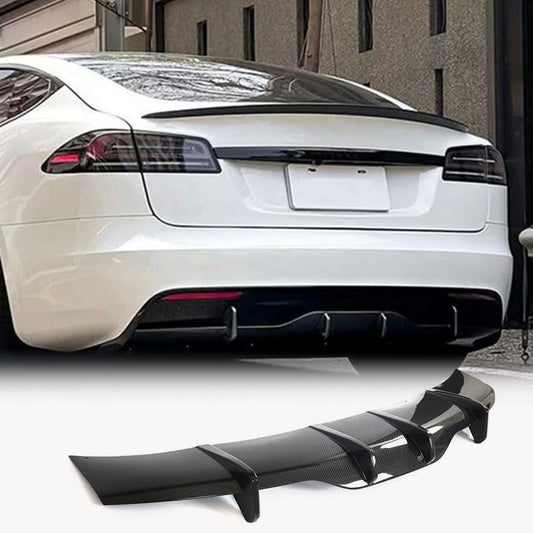 Rear Bumper Diffuser Carbon Fiber (for Plaid 2021-2024) for Tesla Model S - image 1