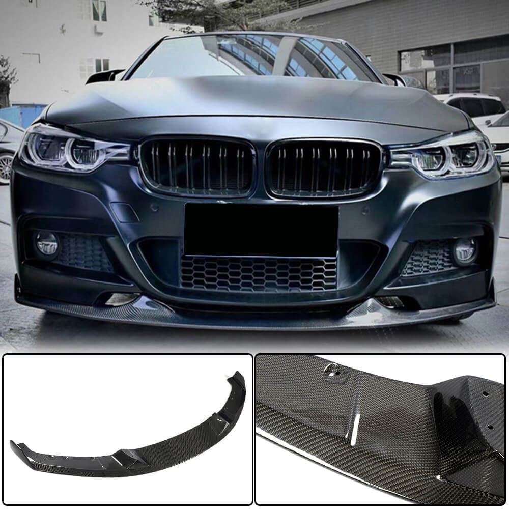 Front Bumper Lip Carbon Fiber V1 (M-Sport) for BMW 3 series F-30/31/34 2012-2019 - image 1
