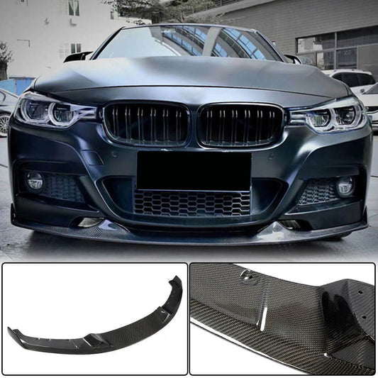 Front Bumper Lip Carbon Fiber V1 (M-Sport) for BMW 3 series F-30/31/34 2012-2019 - image 1