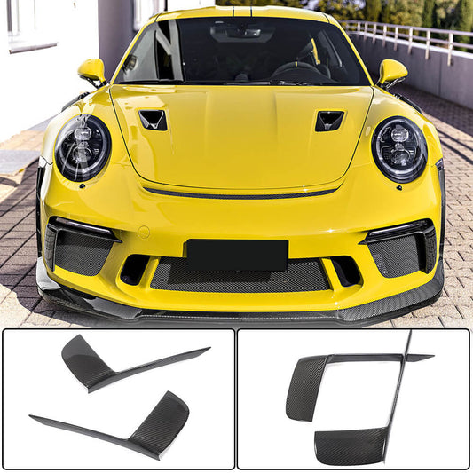 Covers on the front bumper V2 (for GT3 (RS) 2017-2019, Carbon) for Porsche 911 2012-2018 - image 1