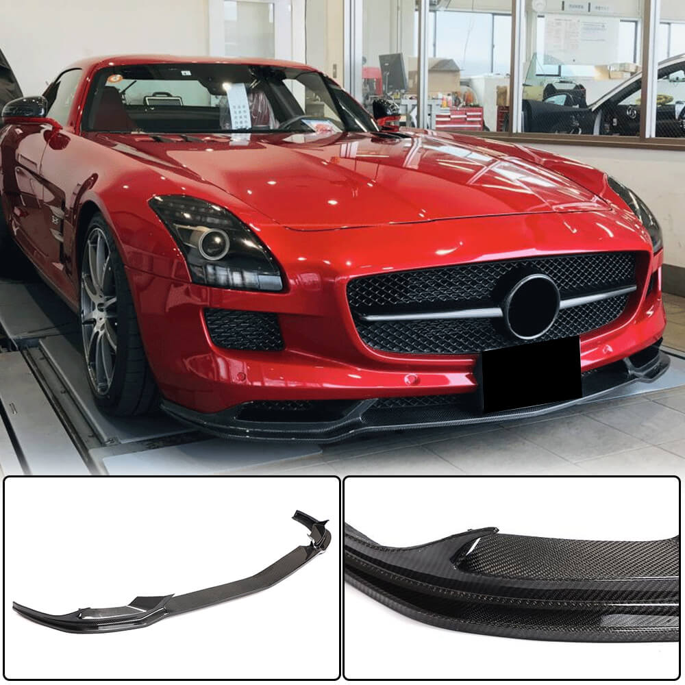 Cover on the front bumper Lip (Carbon) for Mercedes SLS C197 - image 1