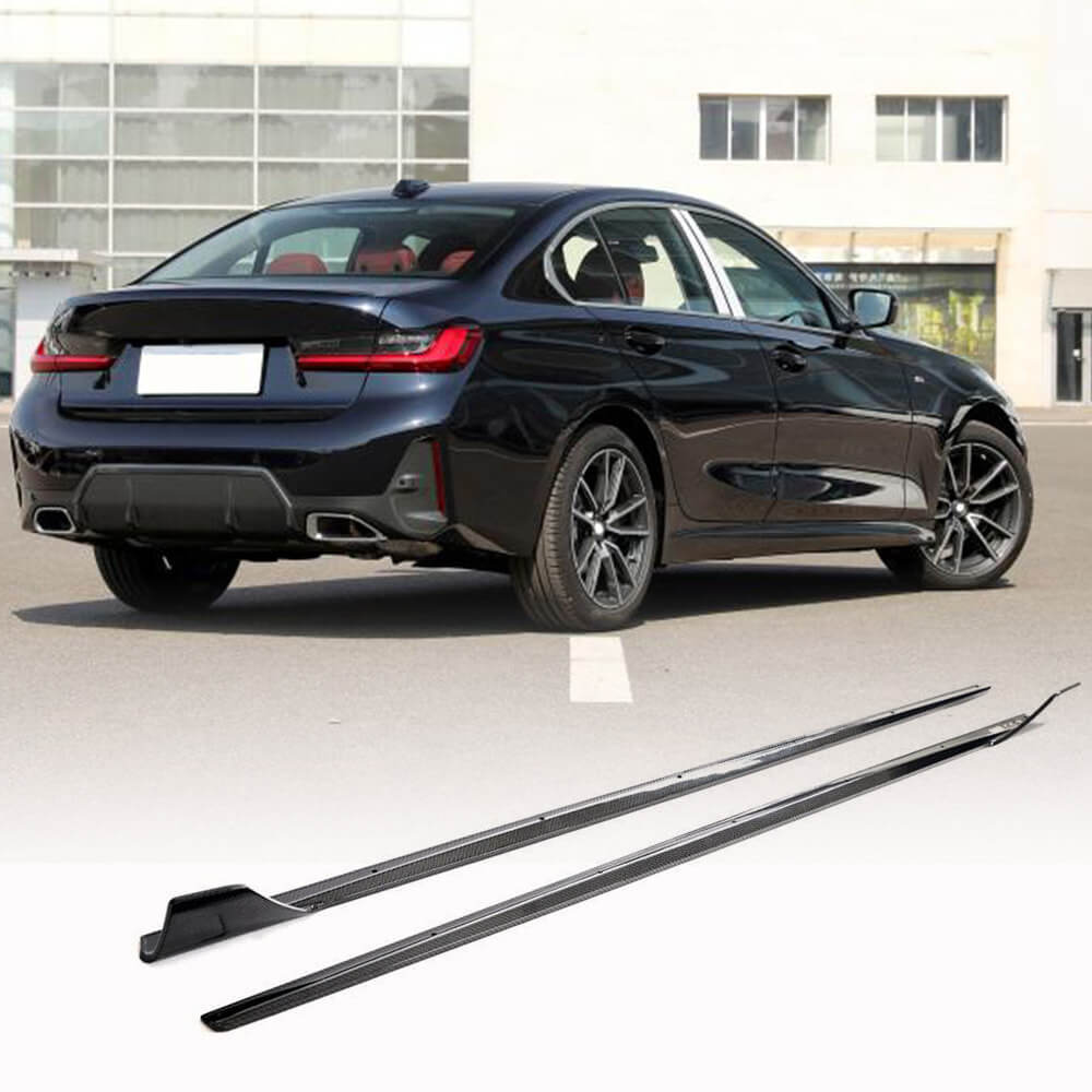 Side Skirt Extensions V1 (for G20 M-Sport, Carbon) for BMW 3 Series G20/G21 2018- - image 1