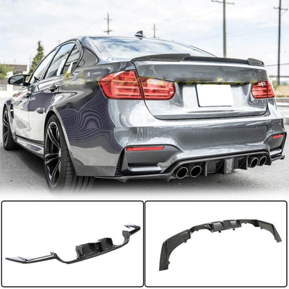 Rear Bumper Diffuser With Brake Light Carbon Fiber V12 (for F82/F83) for BMW 4 series F-32 2012-2020 - image 1