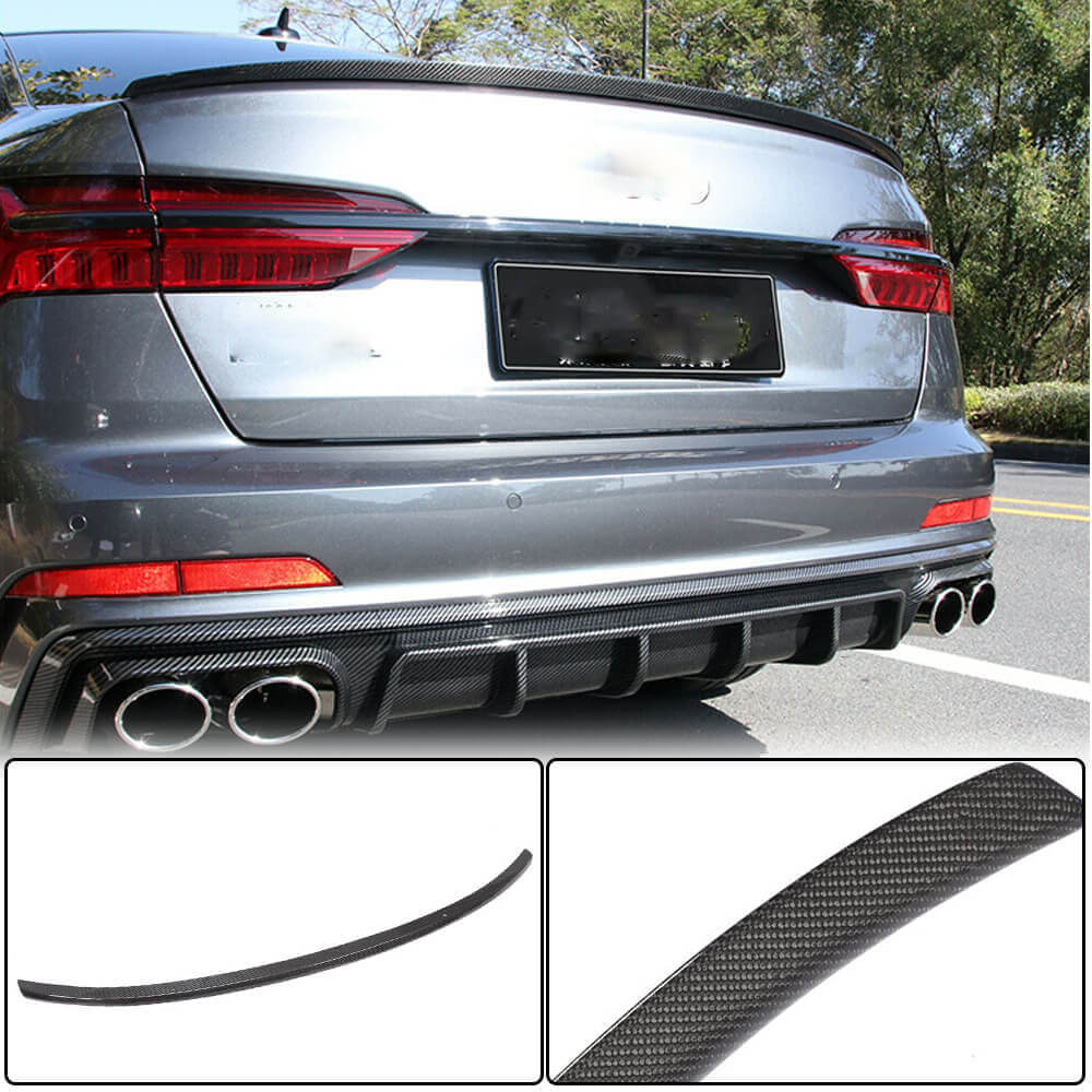 Rear Trunk Spoiler Carbon Fiber V3 for Audi A6 C8 2018- - image 1