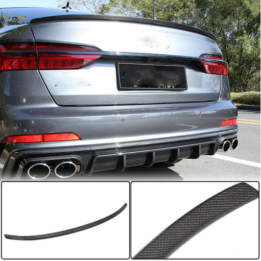 Rear Trunk Spoiler Carbon Fiber V3 for Audi A6 C8 2018- - image 1