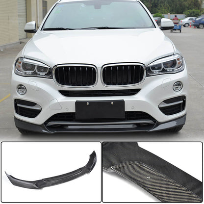Front Bumper Lip Carbon Fiber V1 (Base) for BMW X6 F-16 2014-2019 - image 1