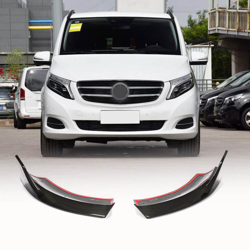 Front Bumper Flap Covers (for V Class 2014-2019, Carbon) for Mercedes Vito/V-class W447 2014- - image 1