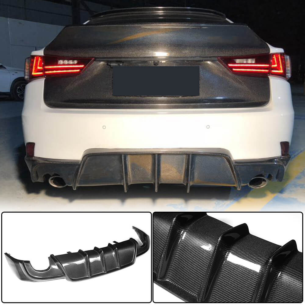 Rear Bumper Diffuser V1 for Base/F-Sport 2013-2016, Carbon for Lexus IS 2013- - image 1