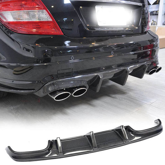 Rear Bumper Diffuser V2 (for AMG SD 2008-2011, Carbon) for Mercedes C-class W204 2007-2015 - image 1