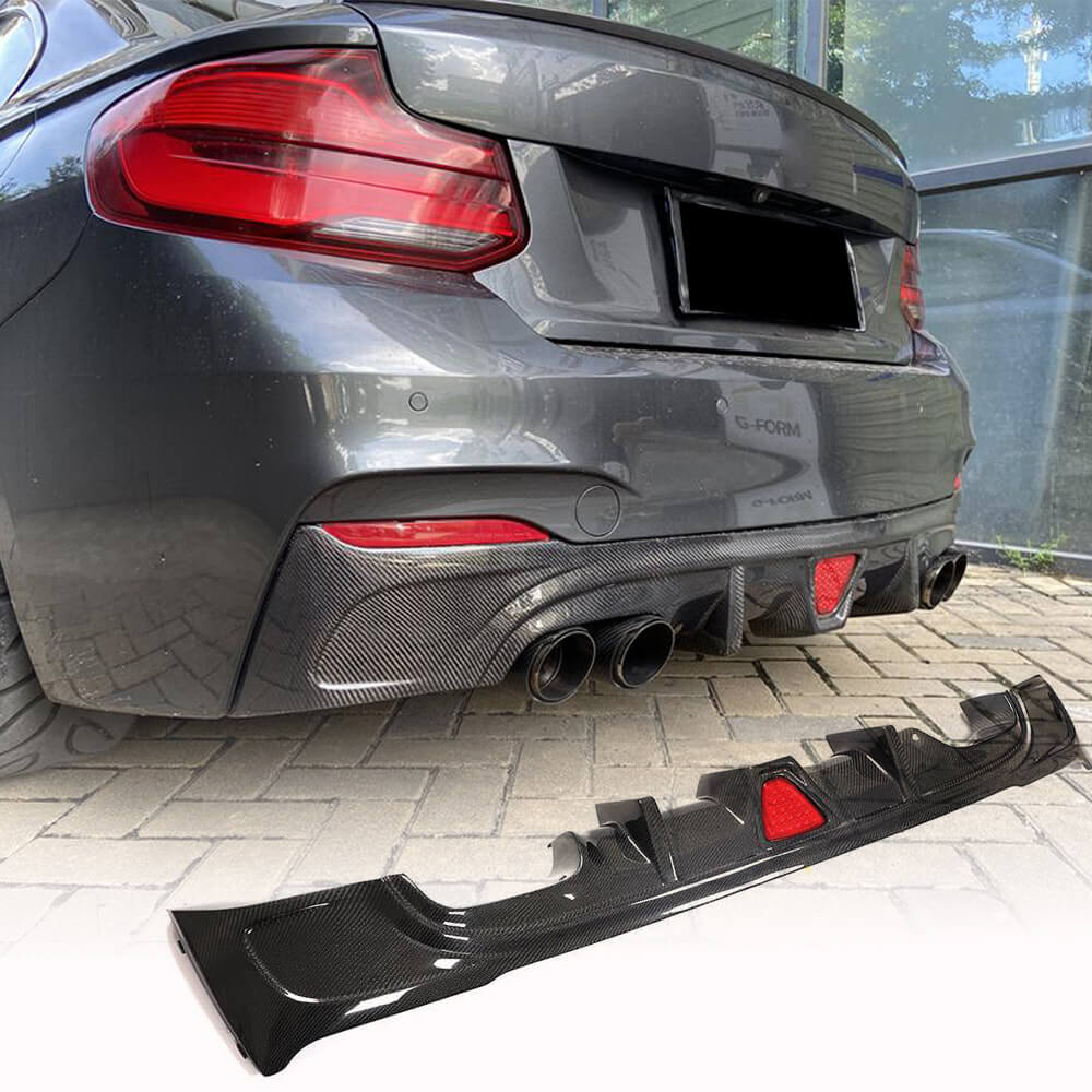 Rear Bumper Diffuser Carbon Fiber V2 (for F22/F23 M Sport) for BMW 2 Series F22/23 2014-2021 - image 1