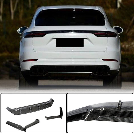 Rear Bumper Diffuser (2018-2023, Carbon) for Porsche Cayenne 2018- - image 1