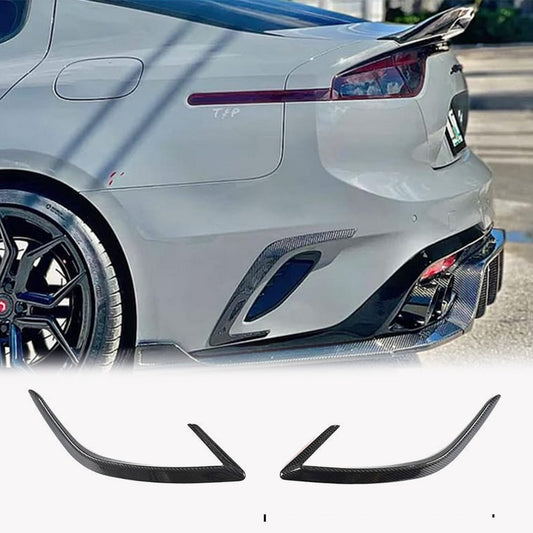 Cover on the rear bumper (2017-2020, Carbon) for Kia Stinger - image 1