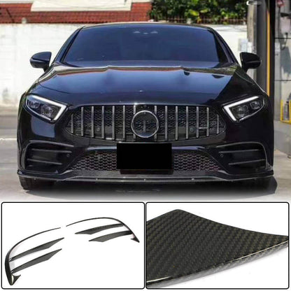 Front Bumper Extensions (for AMG-Line 2018-2020, Carbon) for Mercedes CLS C257 2018- - image 1