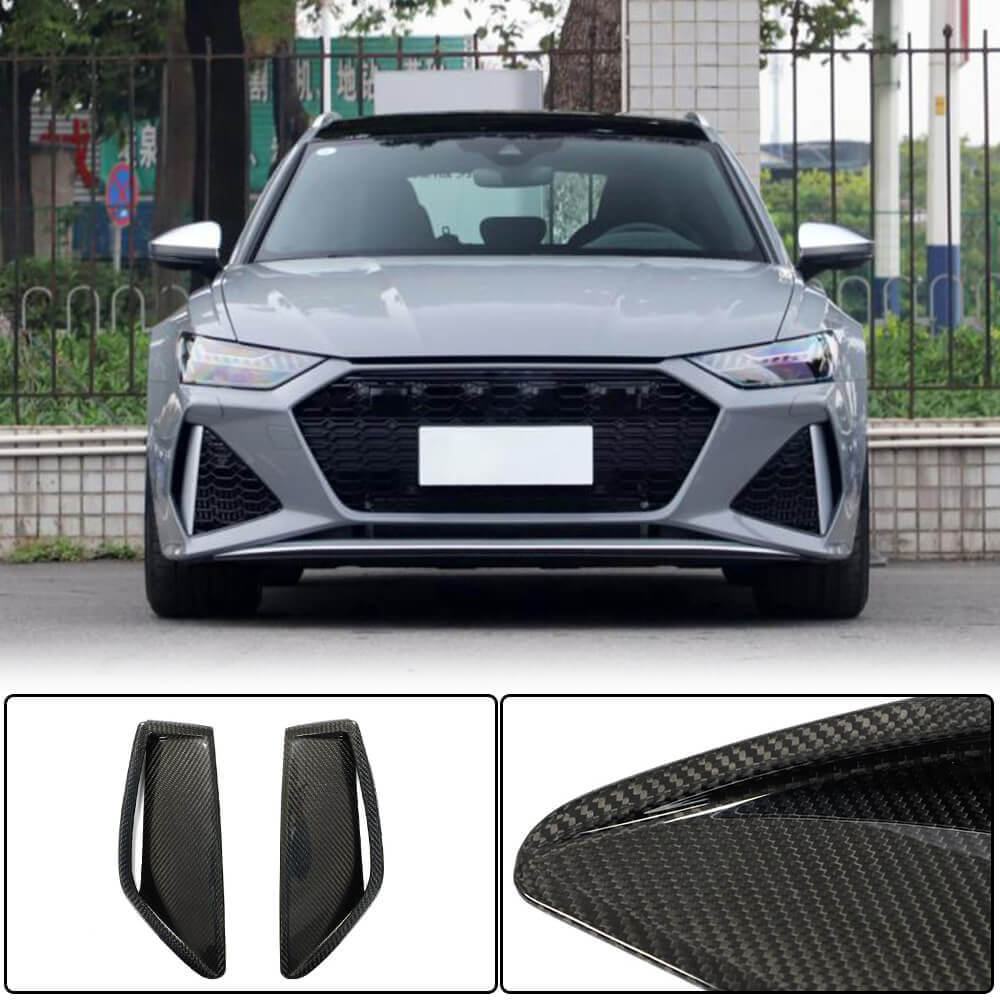 Front bumper extensions (for RS6, Carbon) for Audi A6 C8 2018- - image 1