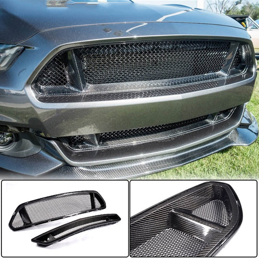 Radiator grille (2015-2017, Carbon) for Ford Mustang 2015-2023 - image 1