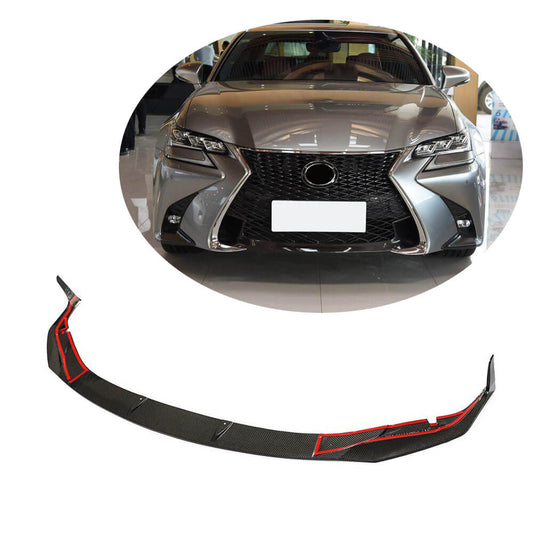 Front Bumper Lip Spoiler (for GS F 2015-2020, Carbon) for Lexus GS 2011-2020 - image 1