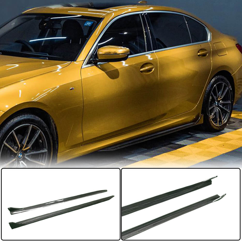 Side Skirt Extensions V3 (for G20, Carbon) for BMW 3 Series G20/21 2018- - image 1