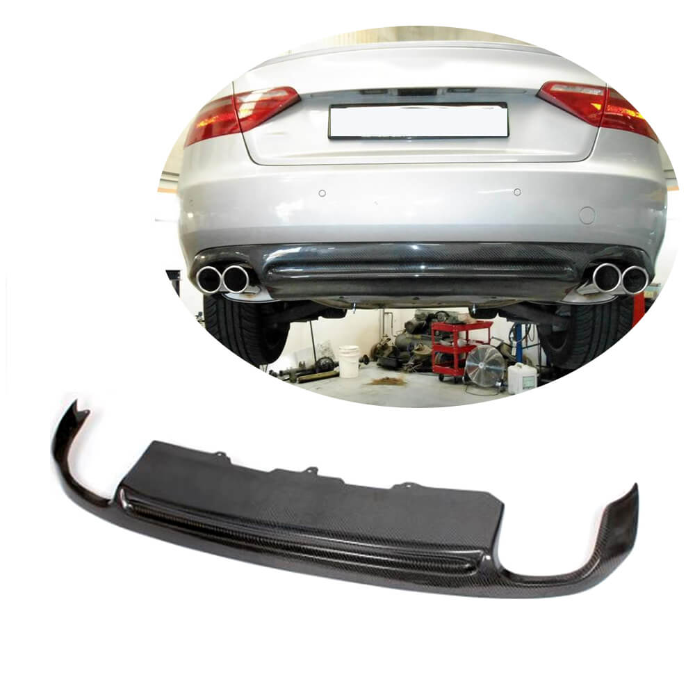 Rear Bumper Diffuser (for Base Coupe/Cabriolet 2007-2011, Carbon) for Audi A5 2007-2015 - image 1