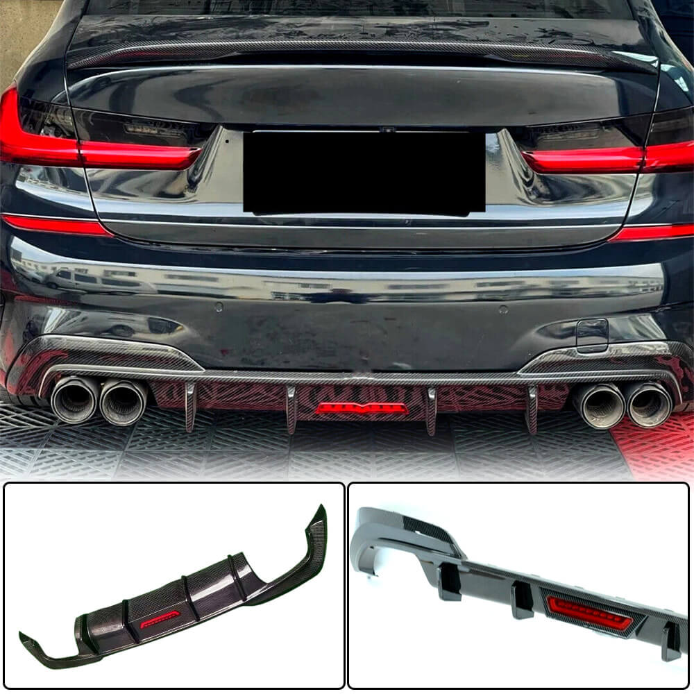 Rear Bumper Diffuser V6 (for M-Sport 2018-2022, Carbon) for BMW 3 Series G20/G21 2018- - image 1