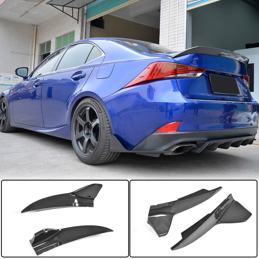Covers on the rear bumper (for Base/F-Sport 2016-2020, Carbon) for Lexus IS 2013- - image 1