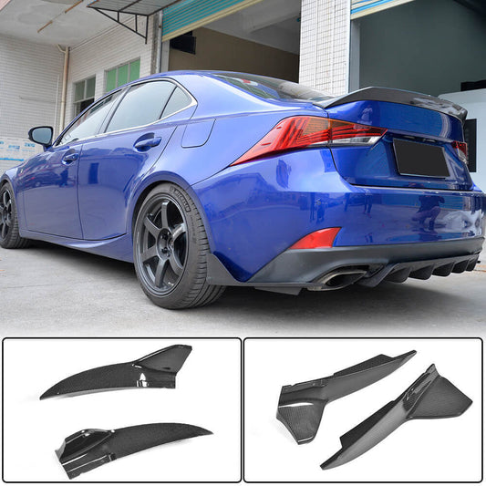 Covers on the rear bumper (for Base/F-Sport 2016-2020, Carbon) for Lexus IS 2013- - image 1