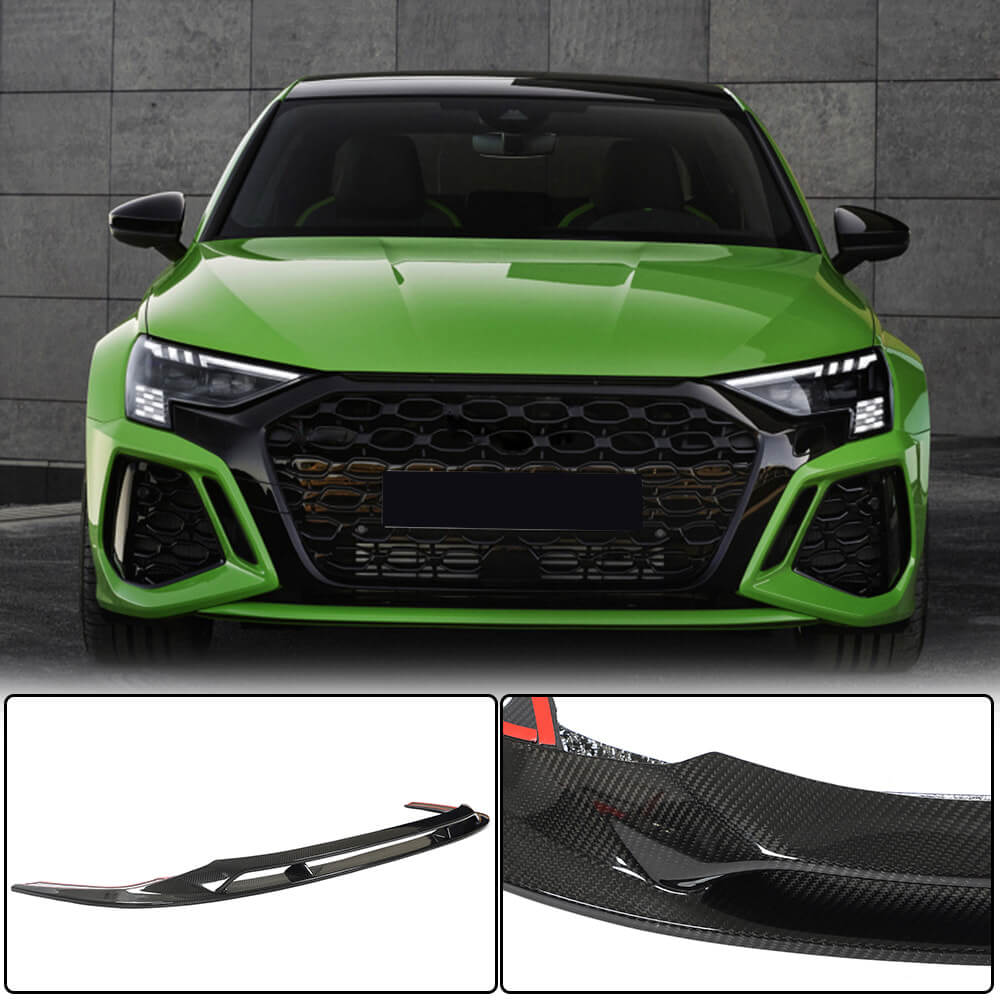 Front Bumper Lip Spoiler (for RS SD, Carbon) for Audi A3 2020- - image 1